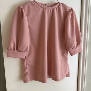 SHEIN Blush Pink Puff Sleeve Blouse